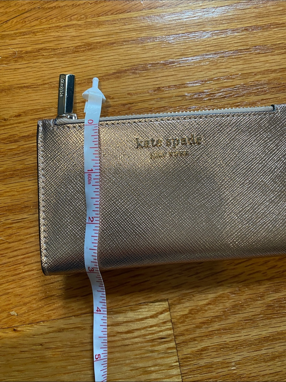 kate spade metallic rose gold zip wallet - Picture 6 of 6